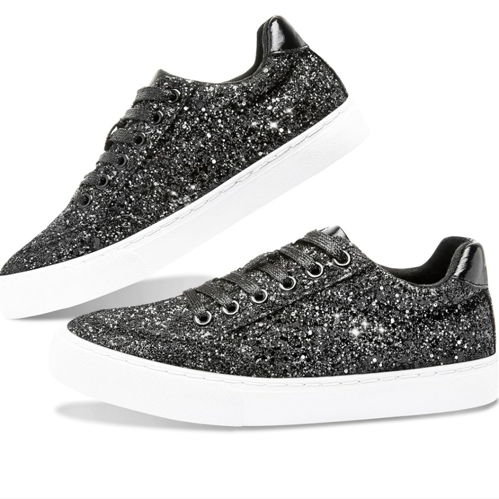 Sparkly Black Sneakers